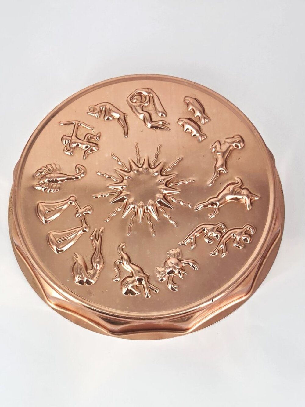 1960s Mirro Zodiac Celestial Metal Kitchen Mold/Cake Pan Wall Decor Copper Color